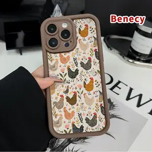 Compatible  iPhone 17 Pro Max 16 Plus 15 14 13 12 11 Air E Chicken Floral Symphony Rugged Durable shockproof Anti-Scratch soft Silicone case