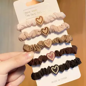 New heart-shaped hair tie for women, high elasticity hair accessory/headband - random color