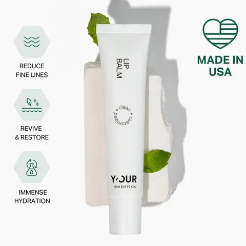 Y'OUR Intensive Healing Lip Balm - Clean Beauty Conditioning Lip Plumper Gloss, Fragrance-Free Natural Hydrating Treatment for Adults, Peppermint-Infused Deep Repair with Hyaluronic Acid, Shea Butter, Rosehip Oil, Overnight Mask, Paraben & Silicon-Free