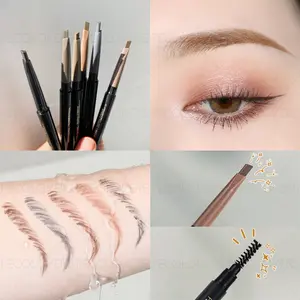 1PC Long-lasting Waterproof Ultrafine Wild Eyebrow Makeup Pencil - Brown and Black, High Pigment, 3D, Beginner Friendly, Halloween, Christmas Gift