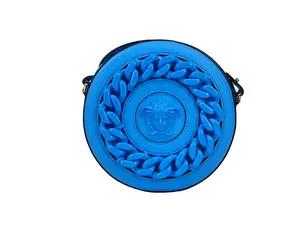 Pre-owned VERSACE Leather Crossbody Bags Round Disco Camera Case Crossbody Women's Bag