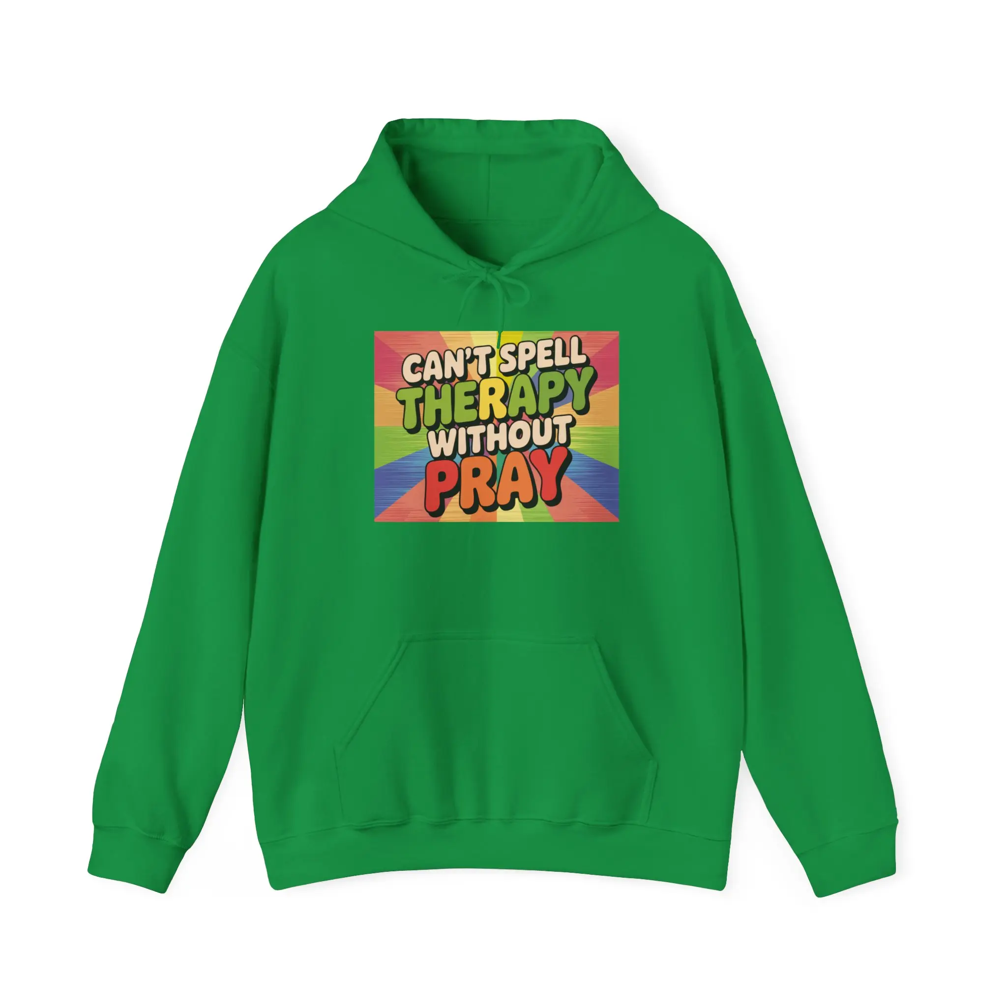 Prayer Therapy Rainbow Therapy Hoodie, Unisex Hooded Sweatshirt, Positive Vibes Sweatshirt, Mental Health Awareness, Cozy Spiritual Wear