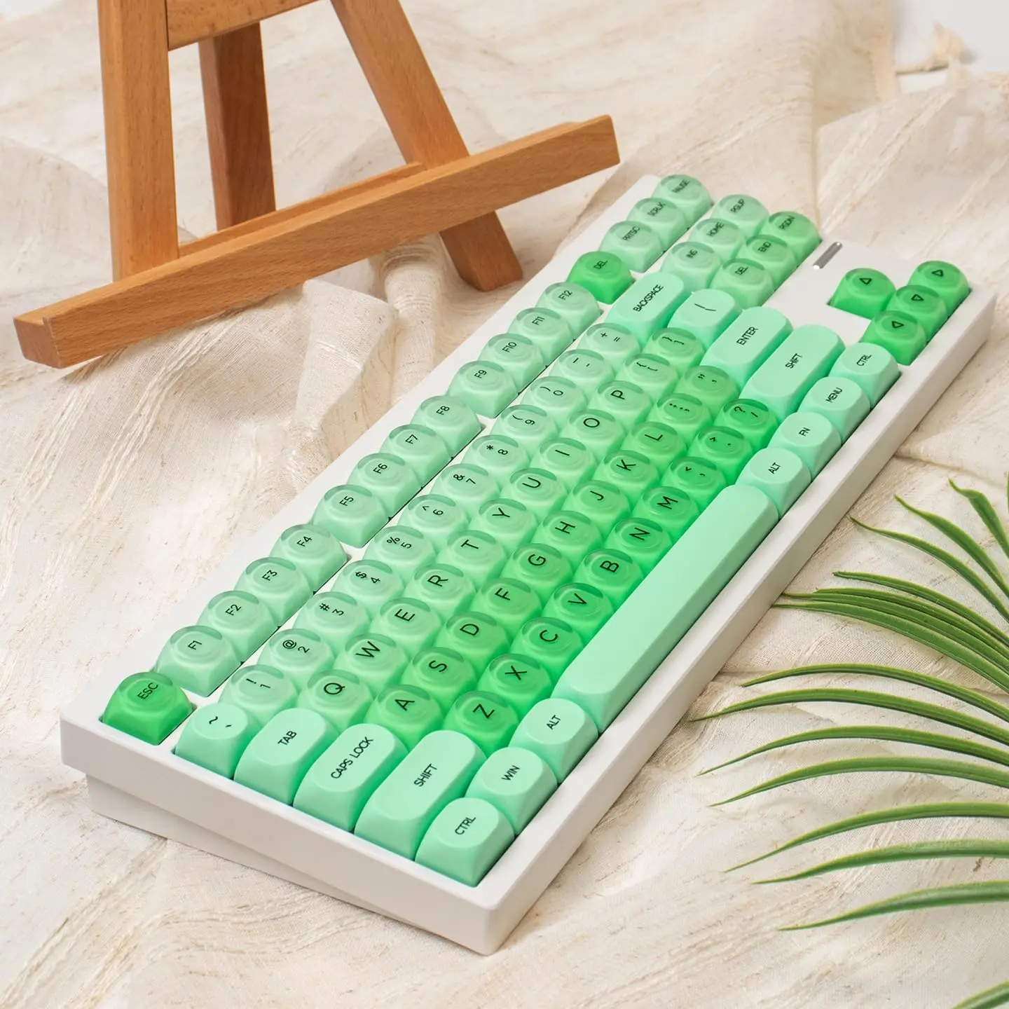 132 PBT Dye Sub Green Jelly Keycaps MOA Profile Keycaps Comaptible  display picture 1