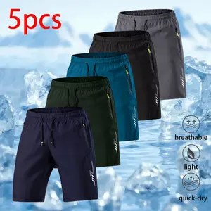 Lightweight   -  Waist with Adjustable Drawstring, Side Pockets,  Fabric for Basketball Beach & Outdoor Sports -  , Workout Gear, Regular Fit, Comfortable Fit, Gym Enthusiasts Quick-Dry Elastic Athletic Shorts Set summer Casual Breathable Men's