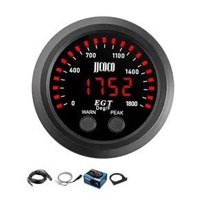 1800°F Pyrometer Exhaust Gas Temp Gauge Kit with 1/8NPT Type K EGT Sensor & Bracket LED Digital Display Exhaust Gas Temperature Meter for Car & Truck 2-1/16" (52mm)