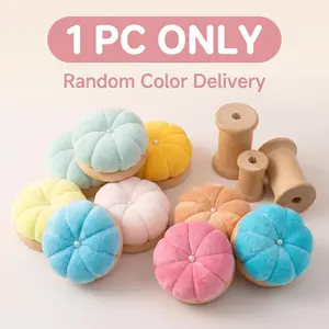 Charming Pumpkin-Shaped Needle Mat, Solid Wood Base, Sewing and Knitting Accessories, Durable Design, Perfect for Craft Enthusiasts