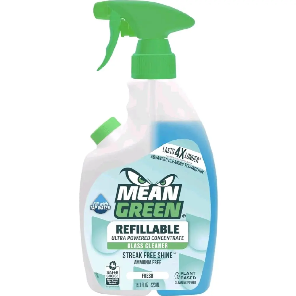 Mean Green Refillable Ultra Powered CONCENTRATE Glass Cleaner, Fresh, 14.3 Ounce Cleaning Household