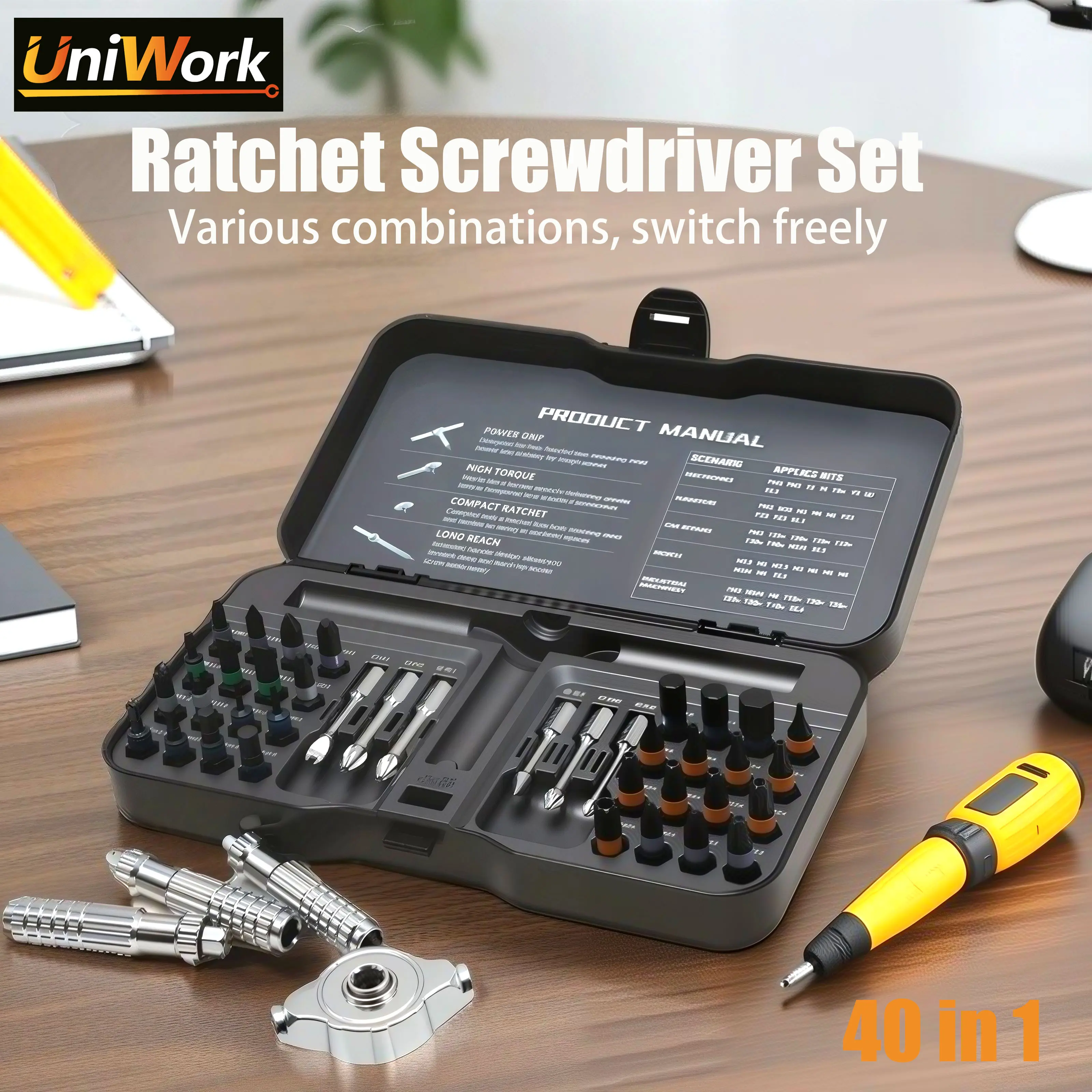 40-in-1 Ratchet Screwdriver Set – The Perfect Gift for Men & DIY Lovers! S2 Alloy Bits, High-Torque Ratchet, All Common Sizes Included. Compact Case for Home, Office & Travel. Tackle Any Repair Fast & Easy! #ToolGift #HomeEssentials #WorkshopTools hardwar