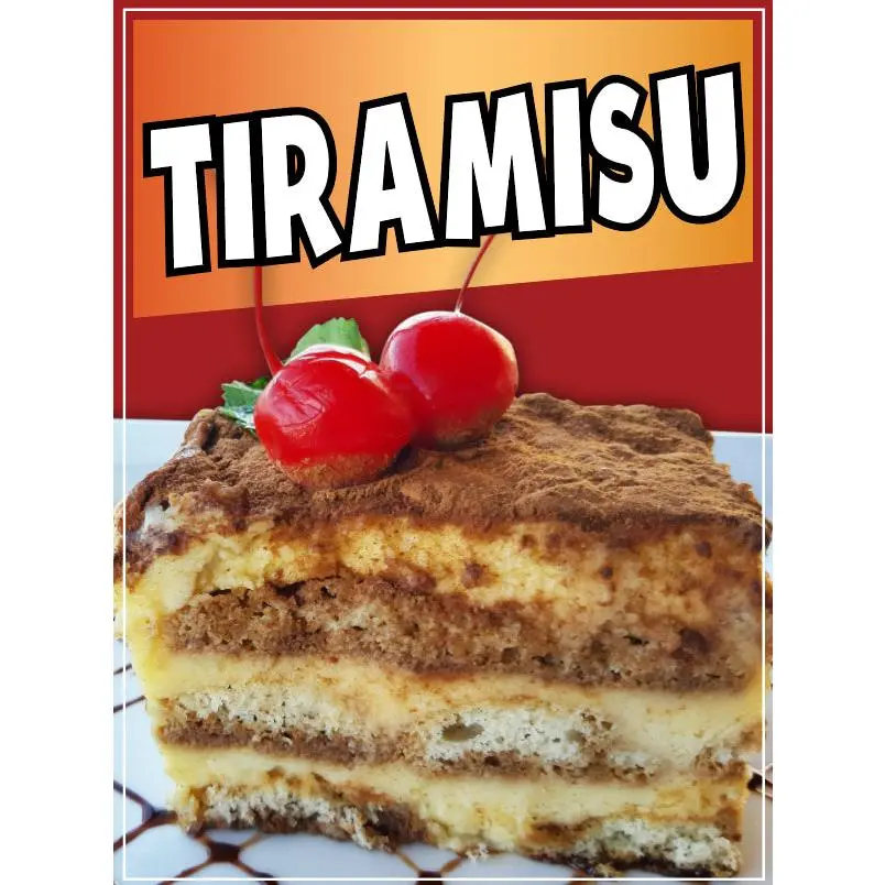 Tiramisu Sticker Window Sticker Mexican Truck Concession Vinyl Restaurant Wall Poster Sticker Dessert