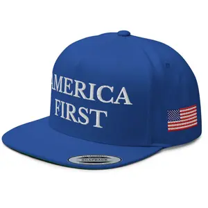 RIVEMUG NX America First Embroidered Snapback Hat Flat Bill High Crown Adjustable Snapback Cap