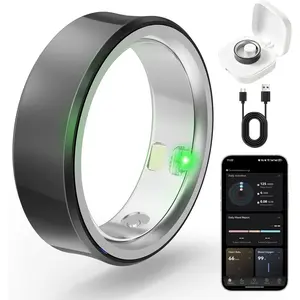 Ring for Women & Men, Fitness & Activity , Sleep , 7-Day  Life, 5ATM , No Subscription Fee, iOS & Android Compatible (Black, 8)