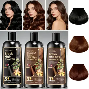 100ml Herbal Repair 3-in-1 Hair Dye Shampoo | Ammonia-free plant formula | Scalp & hair care | 15-20 mins coloring | Gray coverage & color lock | Smooth shiny hair | 3 shades | All hair types, for men & women
