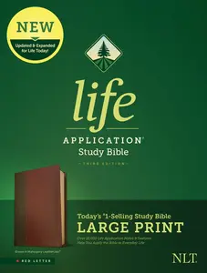 NLT Life Application Study Bible, Third Edition, Large Print (Red Letter, Leatherlike, Brown/Tan) -- New Living Translation - Bible