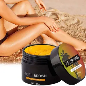 ROZINO Soft Brown Instant  Butter - 50g Daily Moisturizer, Intense Bronzer with Natural Coconut & Carrot , Streak-Free Flawless Self Tanner for Radiant Golden Hour Glow, Body Care tiktokshopspringglowup Hydrating Intensive Gentle