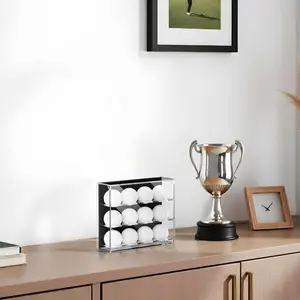 Acrylic Golf Ball Display Box, Transparent Layered Dust-Proof Baseball Softball Storage Box, Wall-Mounted Showcase Cabinet, Sports Memorabilia Collection Case