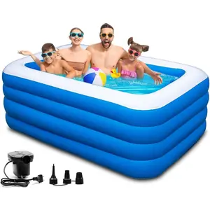 Inflatable Swimming Pool, 79 x 58 x 29 inch Full-Sized Large Inflatable Pools, Blow Up Durable Thickened Pools for Outdoor, Garden, Backyard