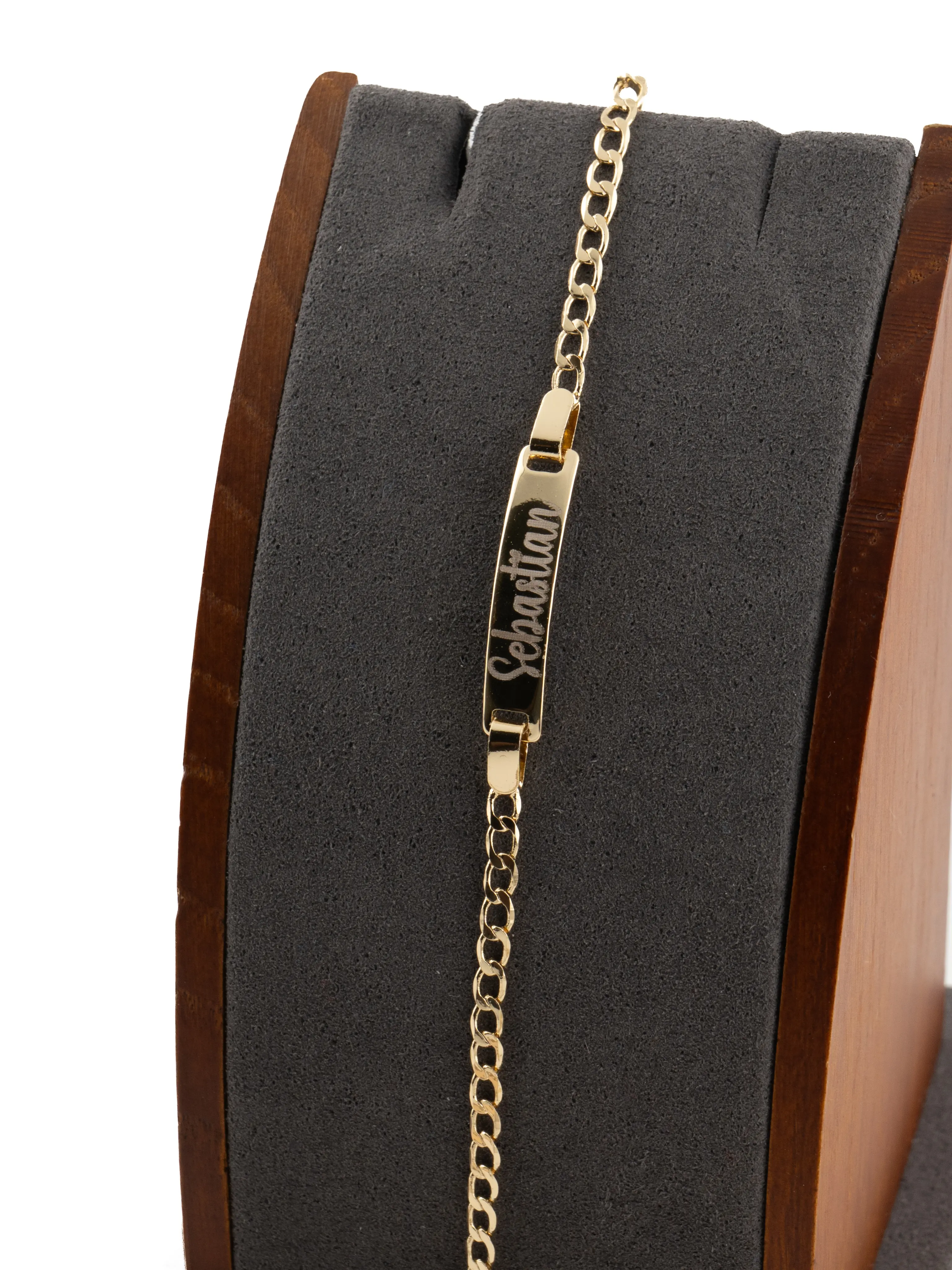 Custom Engraved Baby Bracelet, 6-Inch Classic Cuban Link Chain in Gold Laminate, Unisex Jewelry for Casual Wear, Custom Personalized Bracelets & Bangles, Unisex Fit, Cuban Chain Bracelets & Bangles