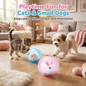 Interactive Smart Hamster Ball Cat Toy, Viral Rolling Ball with Obstacle Avoidance, USB Charging, Fun Entertainment to Keep Indoor Cats Active & Happy