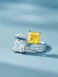 1 PC Glamorous Cubic Zirconia Solitaire Ring For Women For Valentine's Day Gift Wedding Anniversary Party Jewelry