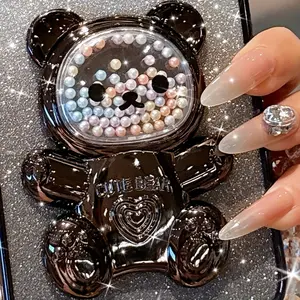 The New Bead Bear Adhesive Phone Holder Is Suitable for iPhone, Samsung, Xiaomi Phones, and Various Other Phones. It Is a Hollow Out Lazy Person Holder for Bead Bear Phone Cases and Desktop Stands