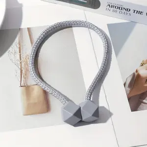 2pcs Magnetic Curtain Tiebacks - Classic Polyester Ball Clips for Home Decor, Fashionable Window Drapery Accessories, Interior Decoration Accessories