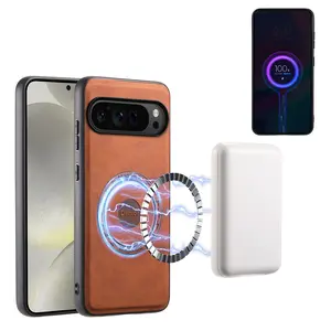 Smooth Feel Faux Leather Magnet Wireless Charging Phone Case For For Google Pixel 9XL 8Pro 7A 6 For Unisex Relatives Friends and Elders Holiday Gift Black/Brown/Blue