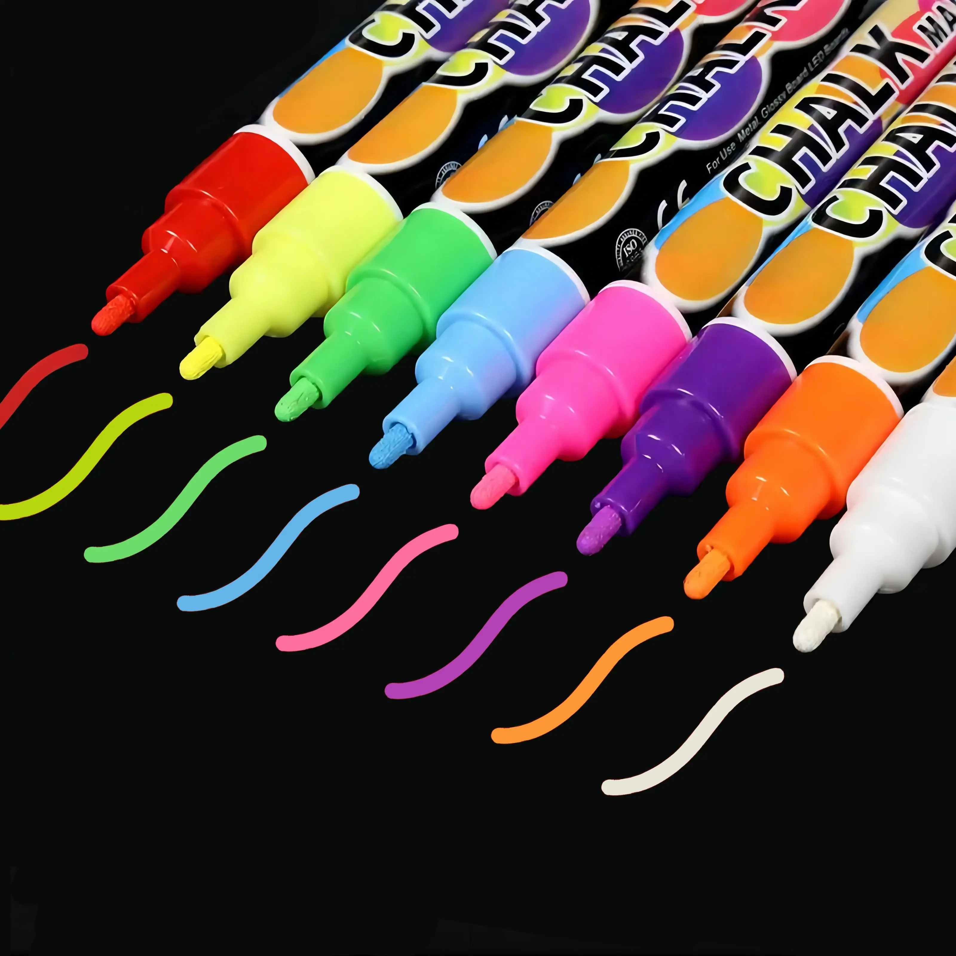 Chalk Markers - 8 Vibrant, Erasable, Non-Toxic, Water-Based, Reversible Tips, Chalkboard Markers for Businesses, Restaurants, Liquid Chalk Markers (6Mm)