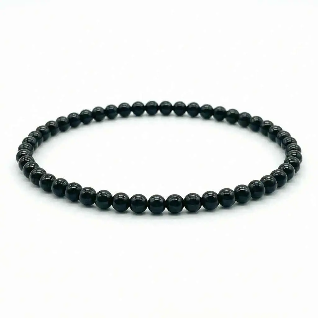Black Onyx Stretch Bracelet 4mm — Grounding, Support &amp; Strength Crystal