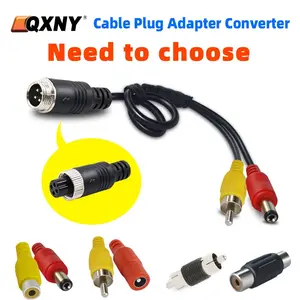 4Pin Aviation Head Male/Female To RCA AV/Female DC Multiple Cable Plug Adapter Converter for Car Rear Backup Camera Monitor