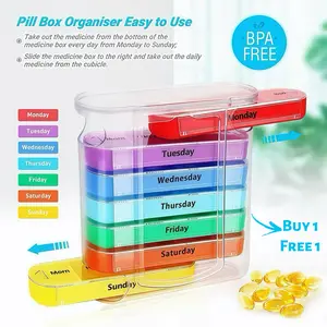 Weekly Pill Storage Box,7 Day 4 Times a Day Portable Pill Organizer,Convenient Pillsbox,Drawer Medicine Container for Home Office Travel Healthcare