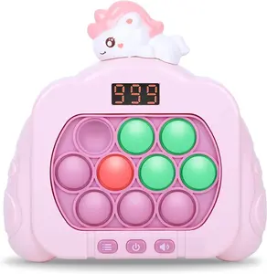 Mothers Day Gift Quick Push Pop Game Fidget Toys, 12 Modes LED Screen Light Up Fast Push Bubble Game, Handheld Speed Pushing Game, Christmas Toys Gifts for 6 7 8 9 10 11 12 Years Old Kids Stocking Stuffers (Unicorn)