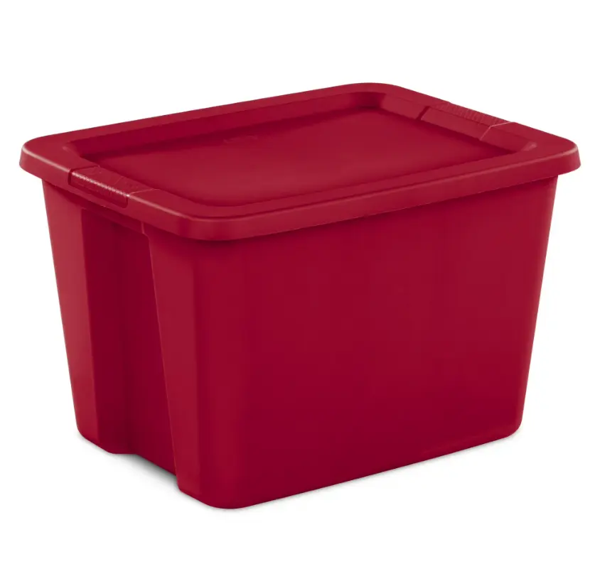 18 Gallon Storage Tote – Snap-On Lid Plastic Storage Bin | Red