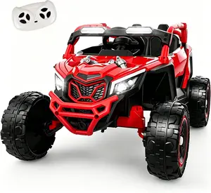 24V Ride on Toys for Big Kids, 2 Seater Electric Car w/Parents Remote Control, 4 Wheel Suspension, Max 5MPH, Slow Start, 2X200W Motors, Bluetooth, Music, LED, Ride on UTV for Ages 3-6, Red