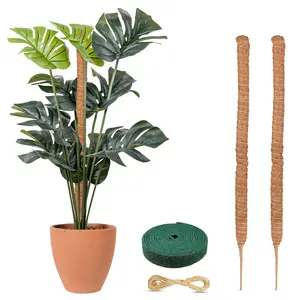EcoNour Bendable Moss Sticks (2 Pack, 48 in) - Coconut Fiber Garden Trellis, Eco-Friendly Houseplant Support for Indoor Potted Monstera Vertical Growth, Easy Installation