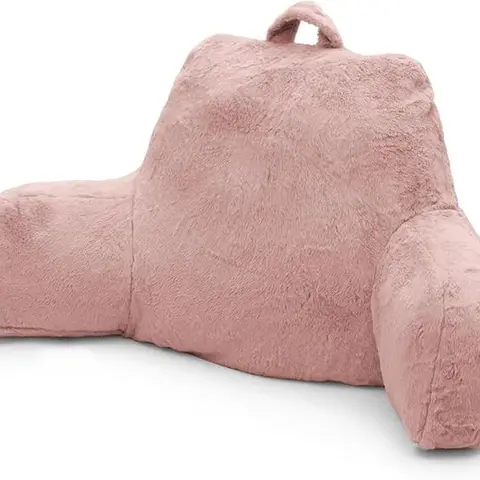 Backrest with Arms - Adult Reading Pillow , Ultra-Comfy Removable Microplush Cover, Unmatched Support Bed Rest Sit Up Pillow reading pillow