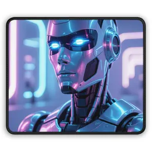 Futuristic Robot Gaming Mouse Pad - Desk Accessory for Gamers, Computer Pad, Gift for Tech Lovers, Sci-Fi Decor, Esports