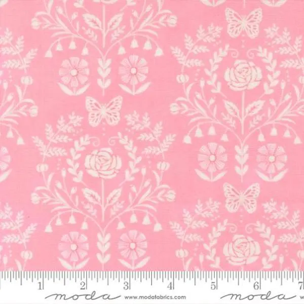 Fabric Moda Rose Pink Damask Kindness by the Quarter Yard 56152-27