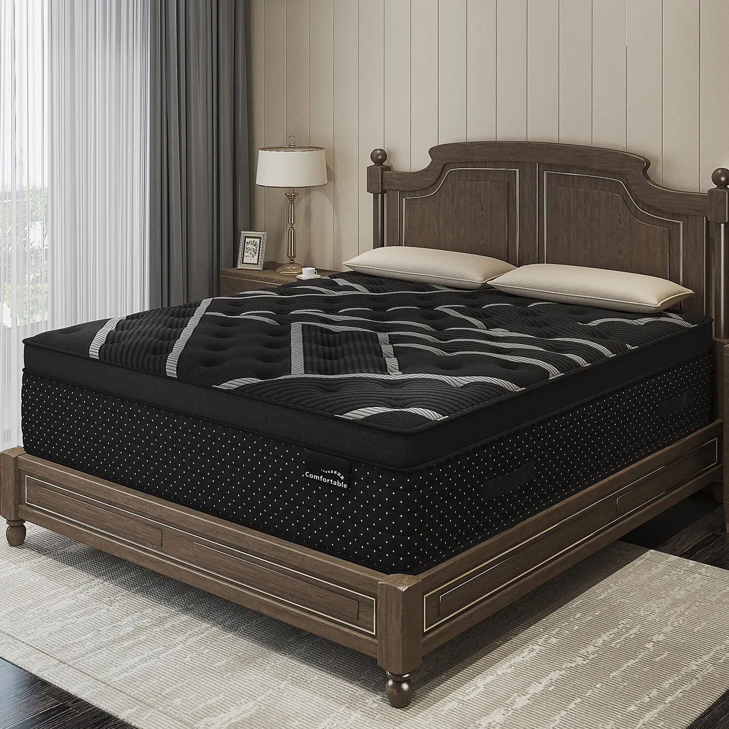 12/14 Inch Twin Full Queen King Hybrid Memory Foam Mattress in a Box | Pocket Spring + Zoned Support | Comfortable, Pressure Relief, Medium Firmness, CertiPUR-US Certified
