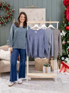 Luxe V Neck Sweater by DD Design | S-3XL