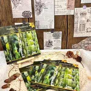 Forest Background Scrapbooking Paper Pad, 12-sheet Scrapbooking Kit, Collage Art, Greeting Cards, Scrapbook & Crafts, Gift Ideas
