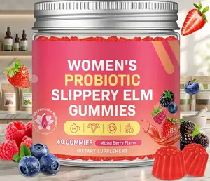 Feminine Probiotic Slippery Elm Gummies with Dim, Cranberry, Aloe Vera, Vitamin D3 & E for Women pH Balance, Gut Health & Immune System, Promote Vaginal Health for Women, Mixed Berry Flavor 60 Counts