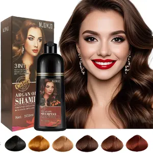 Instant Dark Brown Hair Dye Shampoo For Gray Hair, 3 In 1 Argan Oil Hair Color Shampoo For Women Men,Long-Lasting & Natural-Looking Vibrant Color,Easy To Use,Champu Para Canas,Para El Cabello,500 ML
