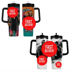 Wembanyama Tumbler 40oz, Basketball Cup, The Alien Graphic Travel Mug, Wemby #1 Basketball Fan Gift, Double Sided Printed Insulated Tumbler, Sports Drink Cup