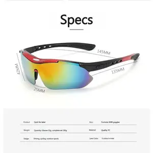 Sports Goggles With 5 Interchangeable Lenses UV Protection Impact Resistant Built In Myopia Frame Polarized For Cycling Running And Outdoor Activities sunglass
