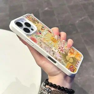 Chic Magnetic Case for iPhone11/12/13/14/15/16/17promax Sunflower Collage MagSafe Ready, Anti-Slip, Ultra Thin |   Aesthetic Touch for Daily Use