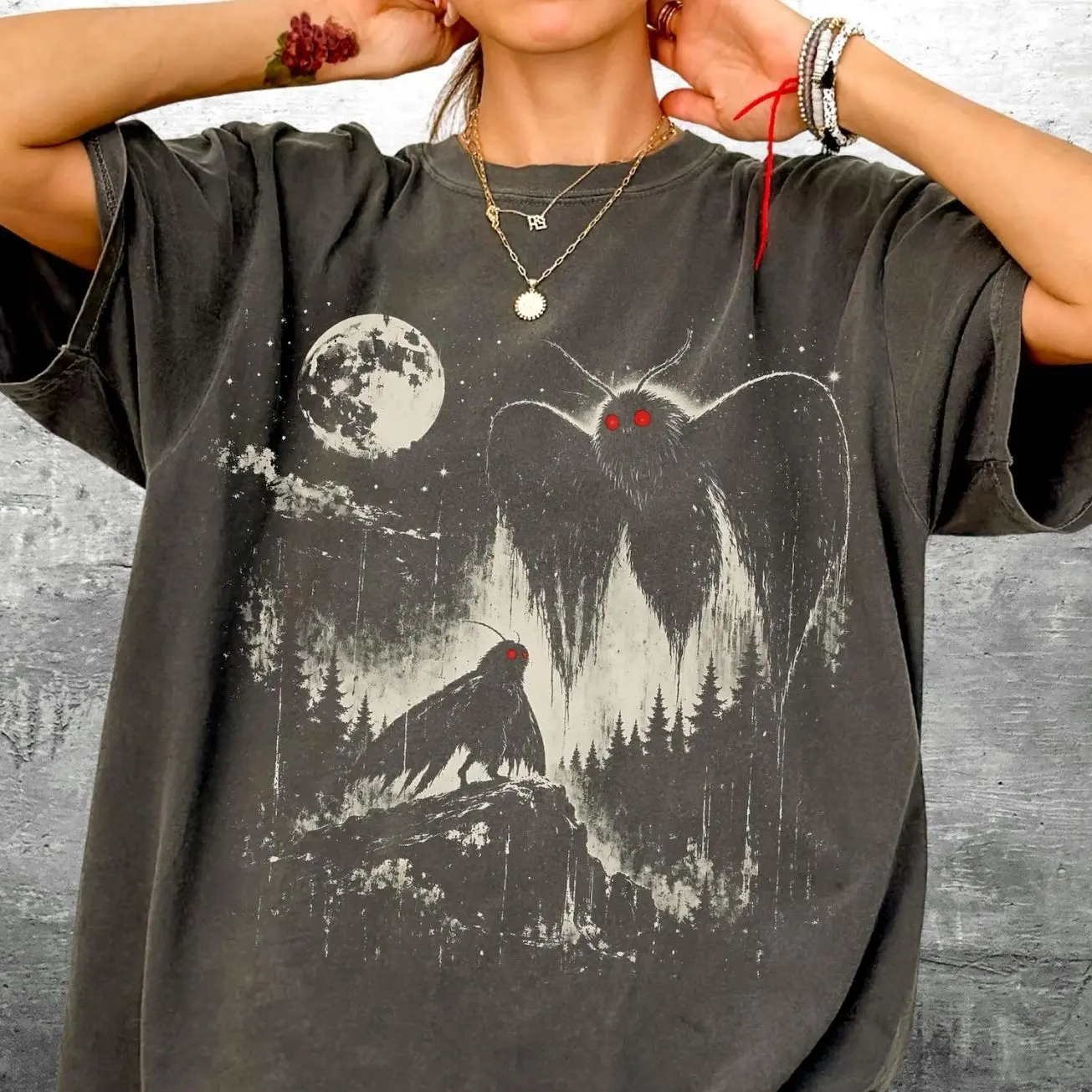 Vintage Mothman Shirt, Funny Meme, Cryptid, Oversize, Womens, Mens, Unisex Comfort Colors T-shirt HC9