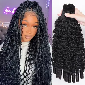 Bulk 15A 100% Human Hair For Braiding Burmese Curly 4 Braiding Hair Extensions Braids Curly Human Hair Bundles Double Drawn Wholesale