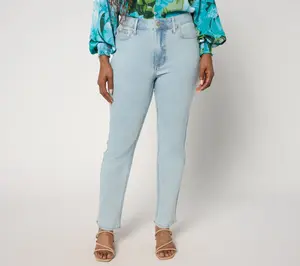 QVC BEAUTIFUL by Lawrence Zarian Women's Regular-Fit Classic Straight-Leg Ankle Jeans - Indi