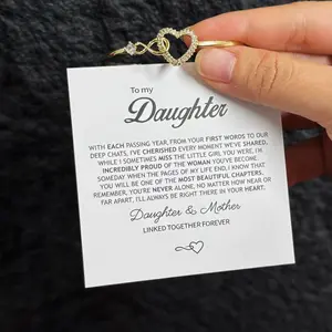 To My Daughter Forever Connected Bracelet Infinity Heart Design High-Quality Jewelry for Milestone Celebrations
