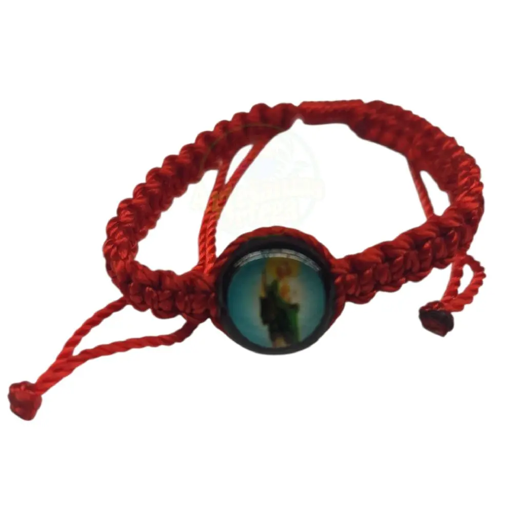 Red Baby Bracelet With Saint Jude For Protection Pulsera Roja Para Mal De Ojo Para Bebe Con San Judas Beaded Adjustable